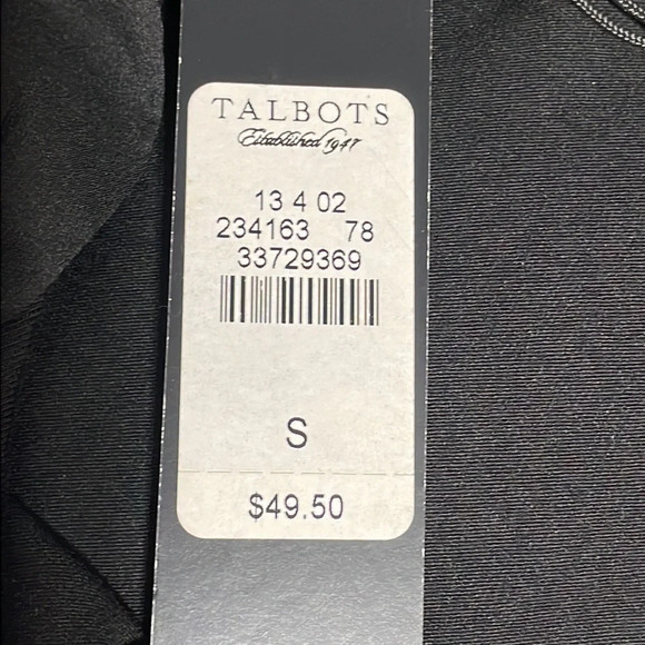 NWT Talbots Black Short Sleeve Top with Ribbon Neck Detail S - Picture 9 of 15